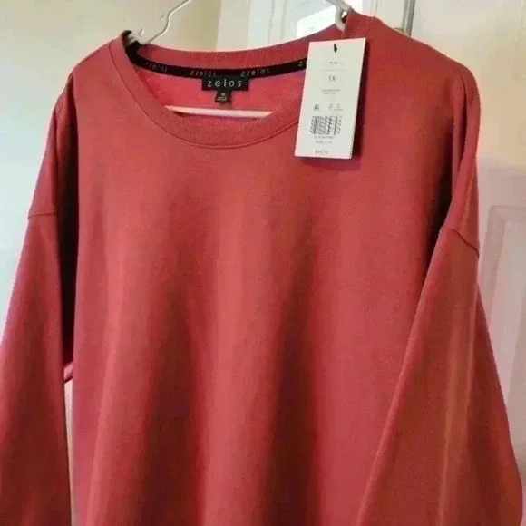 NWT Zelos Red Crew Neck Pullover, Sz 1X‎ - Picture 4 of 8